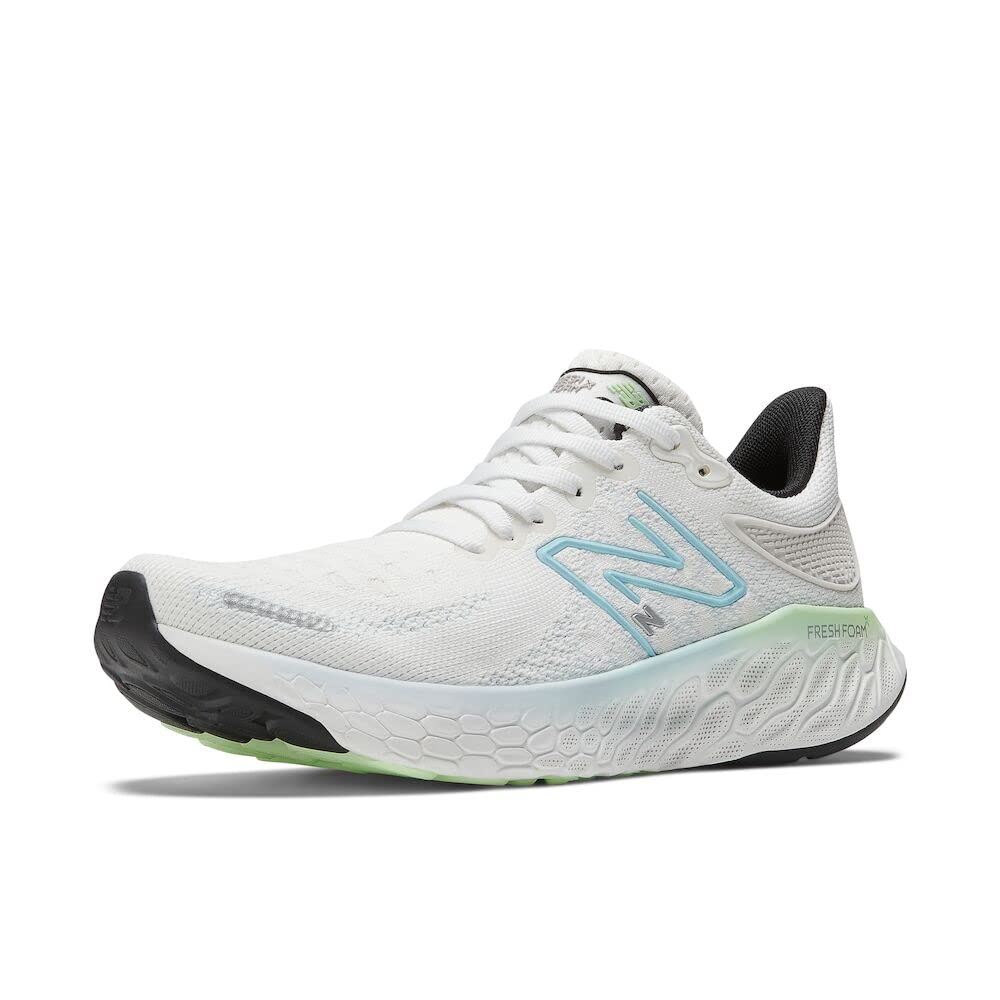 New Balance 1080 Fresh Foam W108012N - Women's White/Bleach Blue/Green Aura Shoe Deals Outlet