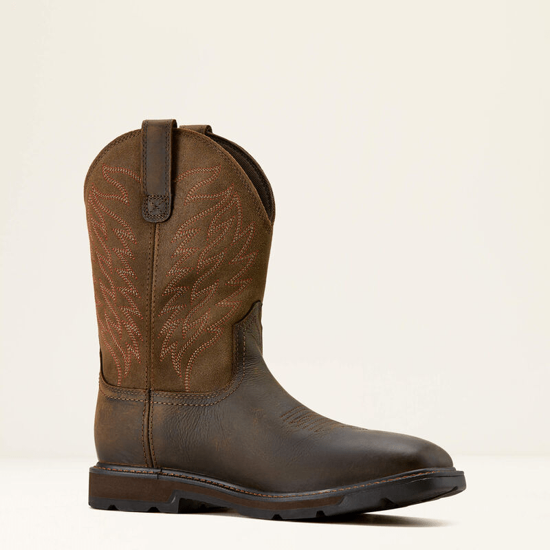 Ariat Groundbreaker Wide Square Toe Waterproof Work Boot Dark Brown 11.5 D 889359699437 Shoe Deals Outlet