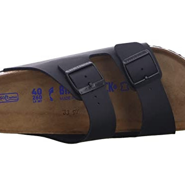 Birkenstock Arizona Birko - Flor Soft Footbed - Unisex Black Shoe Deals Outlet