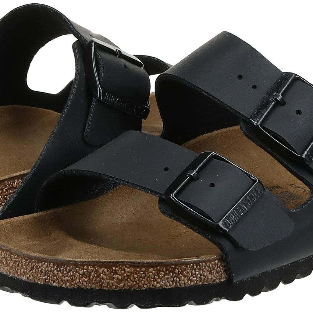 Birkenstock Arizona Birko - Flor Soft Footbed - Unisex Black Shoe Deals Outlet