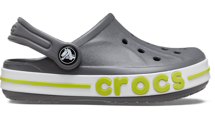 Crocs Bayaband Clog - Kids Grey/Lime Shoe Deals Outlet