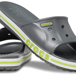 Crocs Bayaband Slide - Unisex Grey/Lime Shoe Deals Outlet