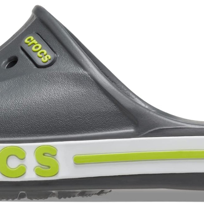 Crocs Bayaband Slide - Unisex Grey/Lime Shoe Deals Outlet