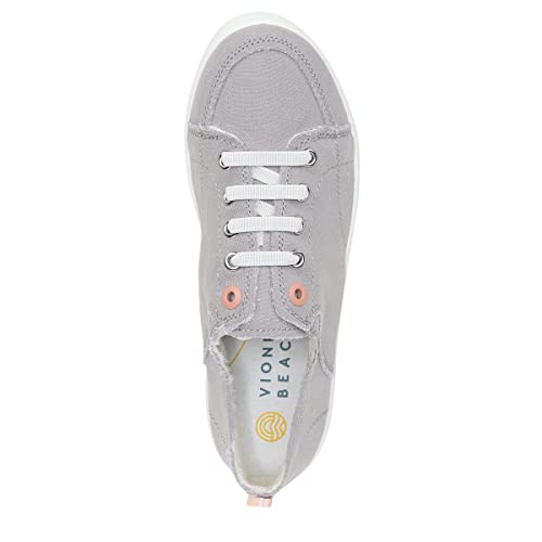 VIONIC Beach Pismo Lace - Up Sneaker - Women's Light Grey Canvas Shoe Deals Outlet