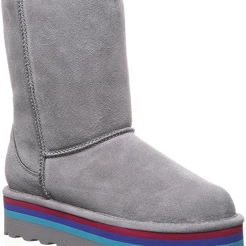BEARPAW Retro Elle Winter Boots Gray Fog 7 M 889918475557 Shoe Deals Outlet