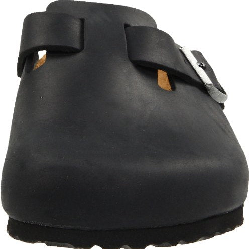 Birkenstock Boston Oiled Leather - Unisex Black Oiled Leather Shoe Deals Outlet