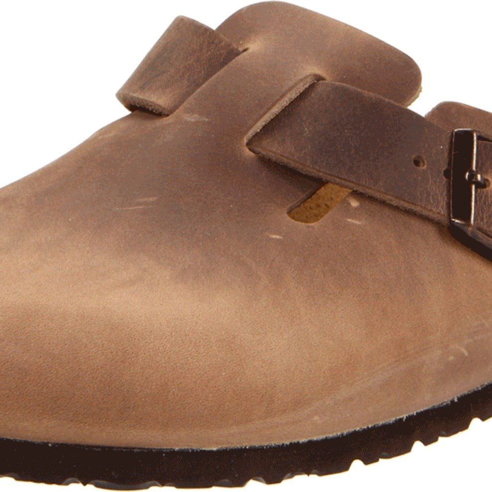 Birkenstock Boston Oiled Leather - Unisex Tobacco Brown Shoe Deals Outlet
