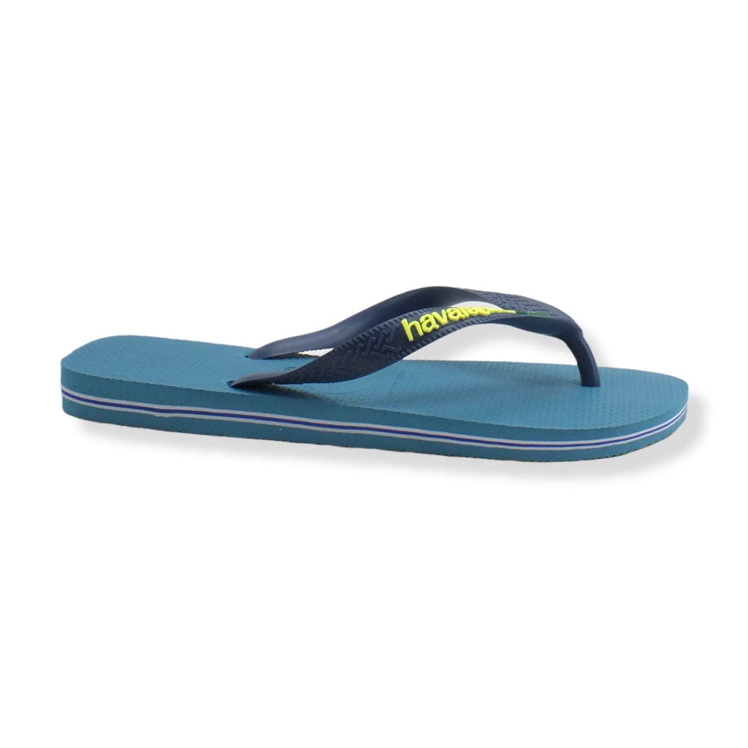 Havaianas Brazil Logo Flip Flops - Unisex Nautical Blue Shoe Deals Outlet