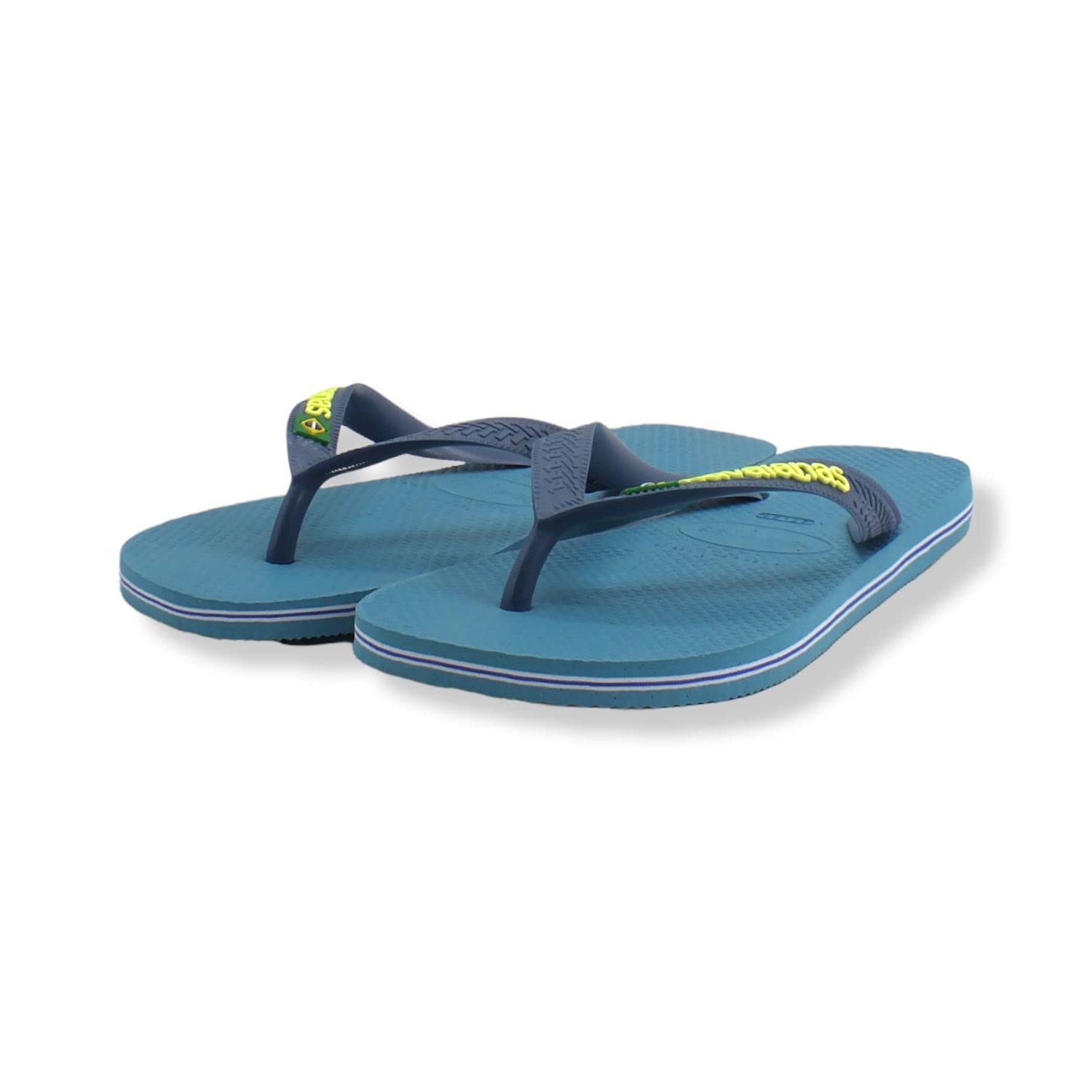 Havaianas Brazil Logo Flip Flops - Unisex Nautical Blue Shoe Deals Outlet