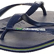 Havaianas Brazil Logo Flip Flops - Unisex Marine Blue Shoe Deals Outlet