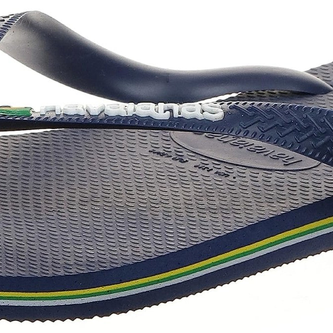Havaianas Brazil Logo Flip Flops - Unisex Marine Blue Shoe Deals Outlet