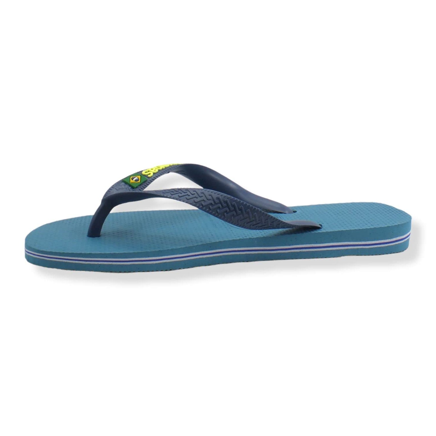 Havaianas Brazil Logo Flip Flops - Unisex Nautical Blue Shoe Deals Outlet