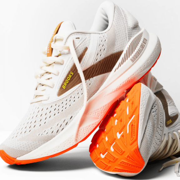 Brooks Adrenaline GTS 24 Coconut / Portabella / Orange 9.5 D 195394663754 Shoe Deals Outlet