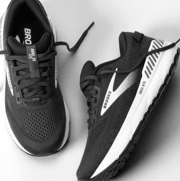 Brooks Ariel GTS 24 Ebony / Black / White 10.5 D 195394496338 Shoe Deals Outlet