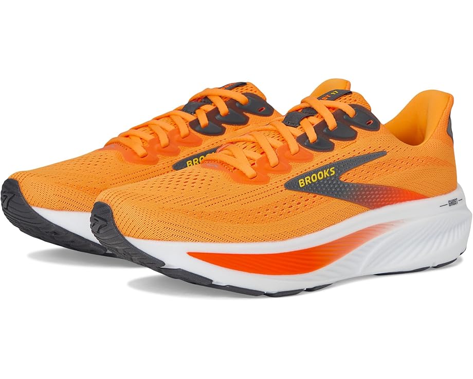 Brooks Ghost 17 Blazing Orange / Yellow / Ebony 10 D 195394699043 Shoe Deals Outlet