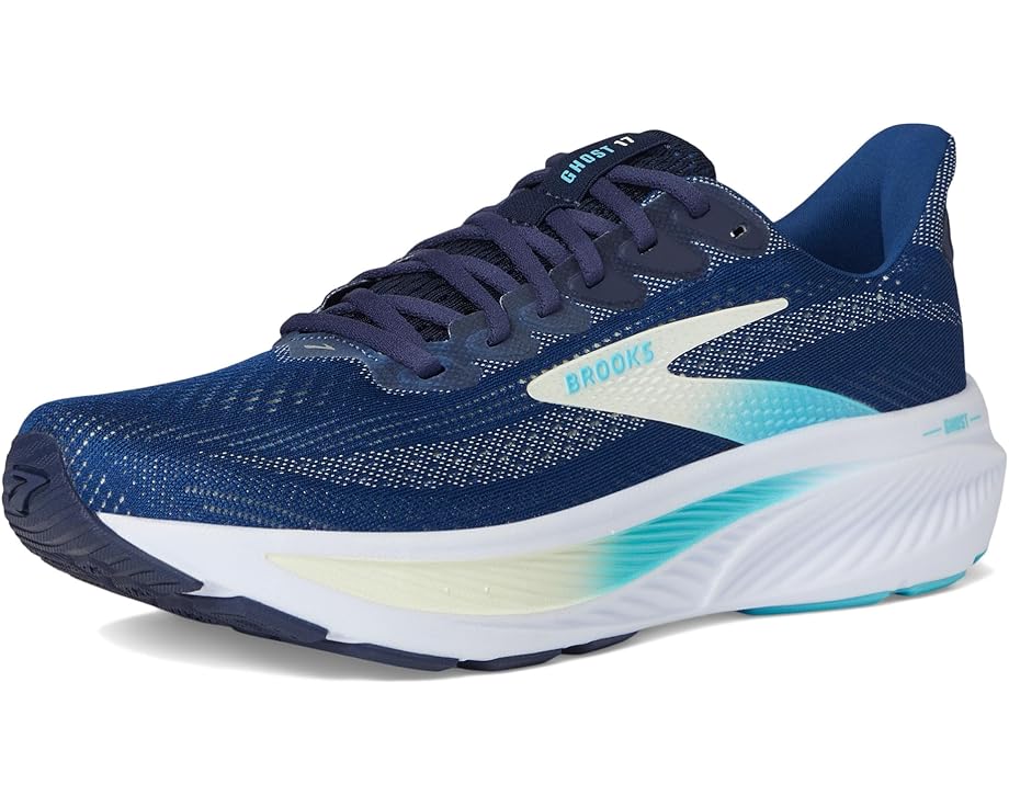 Brooks Ghost 17 Navy / Green / Turquoise 5.5 B 195394675320 Shoe Deals Outlet