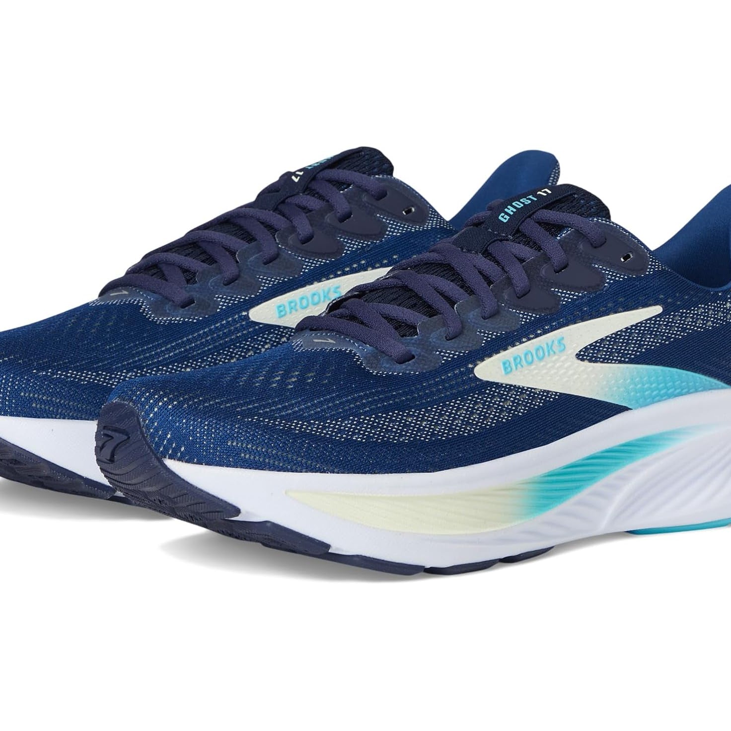 Brooks Ghost 17 Navy / Green / Turquoise 8.5 B 195394675382 Shoe Deals Outlet