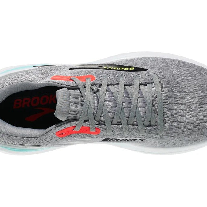 Brooks Ghost Max 3 Primer Grey / Antarctica / Red 8.5 D 195394691917 Shoe Deals Outlet