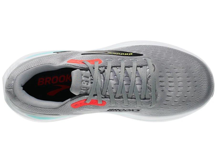 Brooks Ghost Max 3 Primer Grey / Antarctica / Red 8.5 D 195394691917 Shoe Deals Outlet