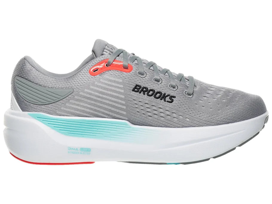 Brooks Ghost Max 3 Primer Grey / Antarctica / Red 8.5 D 195394691917 Shoe Deals Outlet