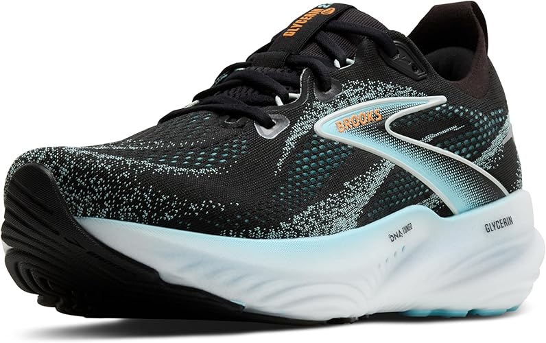 Brooks Glycerin 22 Black / Atomizer / Blazing Orange 7.5 D 195394676938 Shoe Deals Outlet
