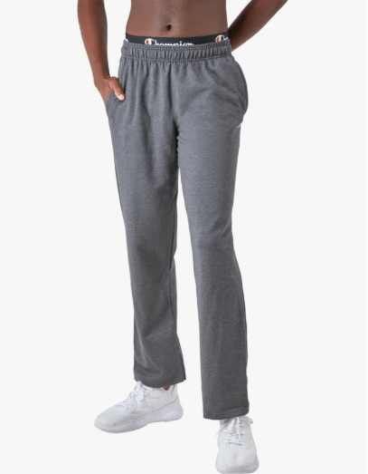 Champion Powerblend Fleece Open Bottom Sweatpants Granite Heather XL 090563296132 Shoe Deals Outlet