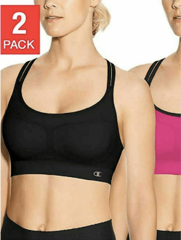 Champion Seamless Criss Cross Bras Black / Pink Small 738994179005 Shoe Deals Outlet