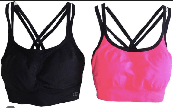 Champion Seamless Criss Cross Bras Black / Pink Small 738994179005 Shoe Deals Outlet