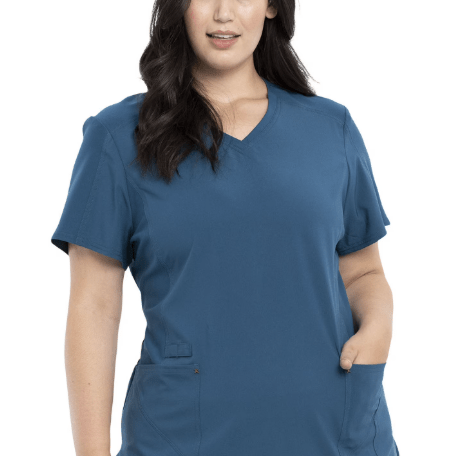 Cherokee Scrubs iFlex V - Neck Top Caribbean Blue Medium 194661140462 Shoe Deals Outlet