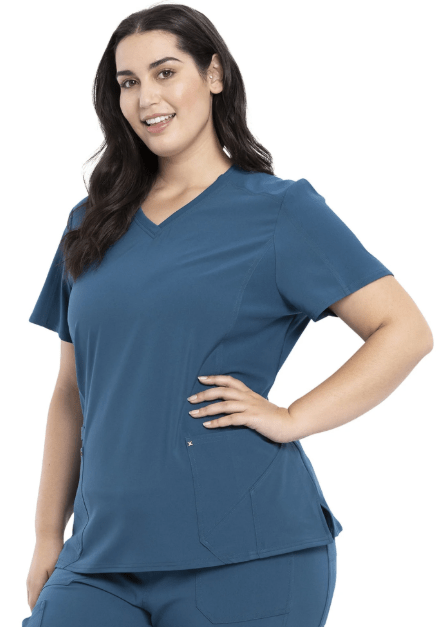 Cherokee Scrubs iFlex V - Neck Top Caribbean Blue Medium 194661140462 Shoe Deals Outlet