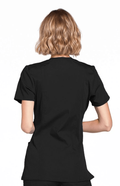 Cherokee Scrubs Mock Wrap Top Black 3XL 716605332155 Shoe Deals Outlet