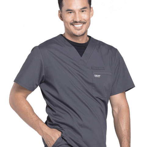 Cherokee Scrubs Workwear Professionals Tuckable V - Neck Top Pewter 2XL 737314978588 Shoe Deals Outlet