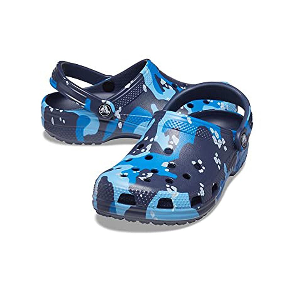 Crocs Classic Camo Clog - Unisex Navy Multi Shoe Deals Outlet