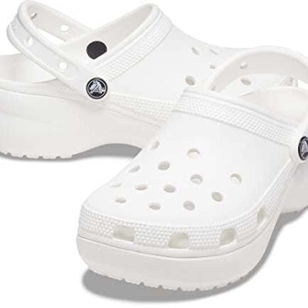 Crocs Classic Platform Clogs - Women's White Shoe Deals Outlet