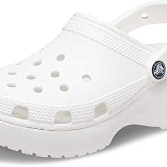 Crocs Classic Platform Clogs - Women's White Shoe Deals Outlet