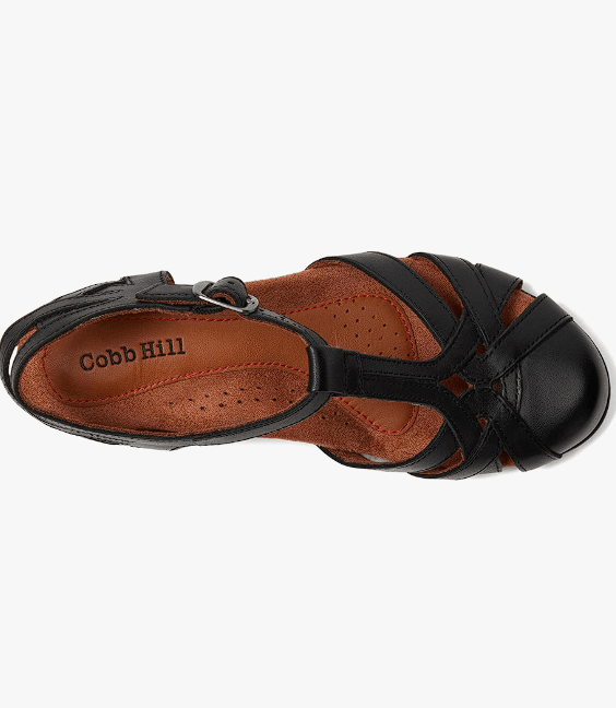 Cobb Hill Aubrey T - Strap Heels Black 9.5 W 887057084388 Shoe Deals Outlet