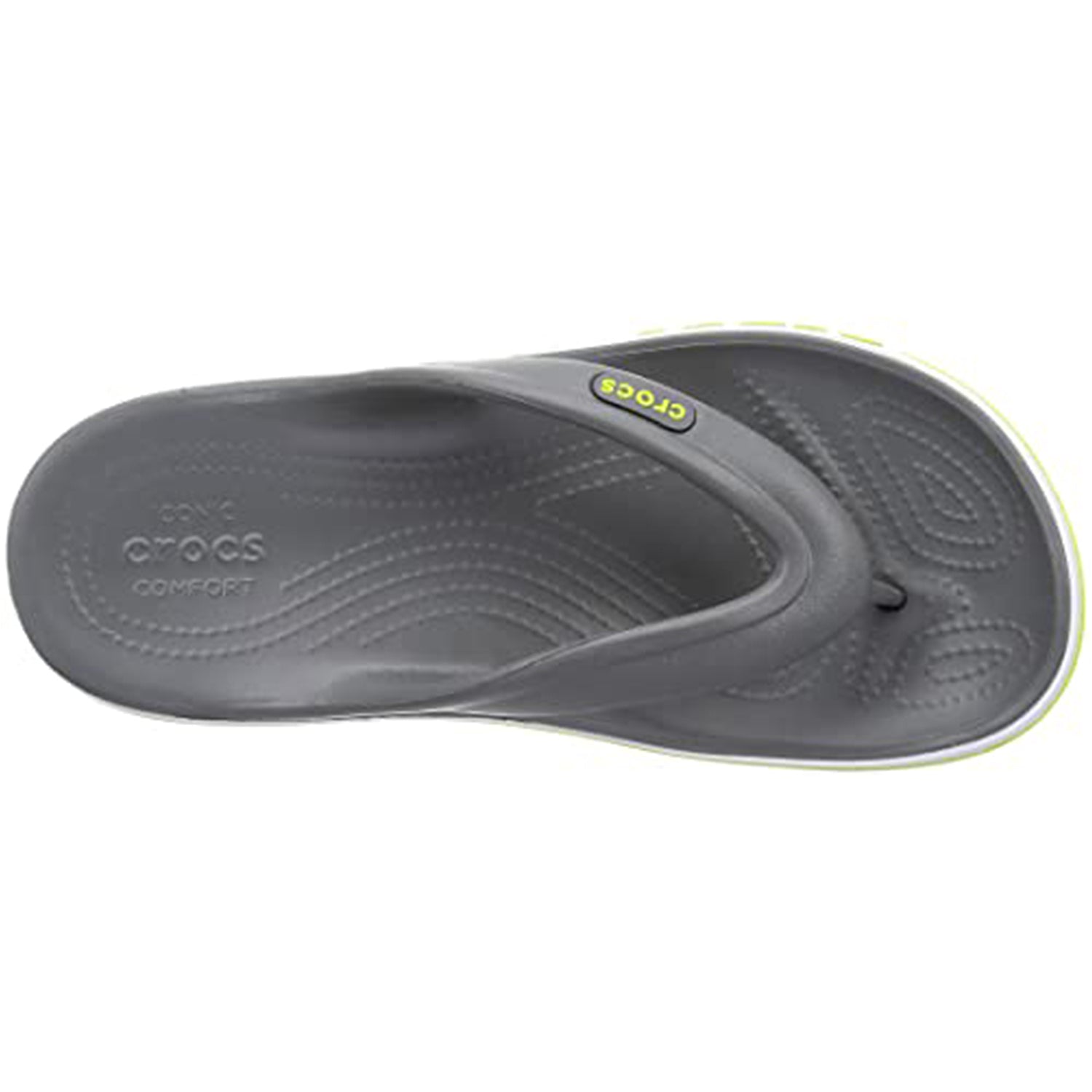 Crocs Crocband Baya Flip Flop - Unisex Slate Grey/Lime Punch Shoe Deals Outlet