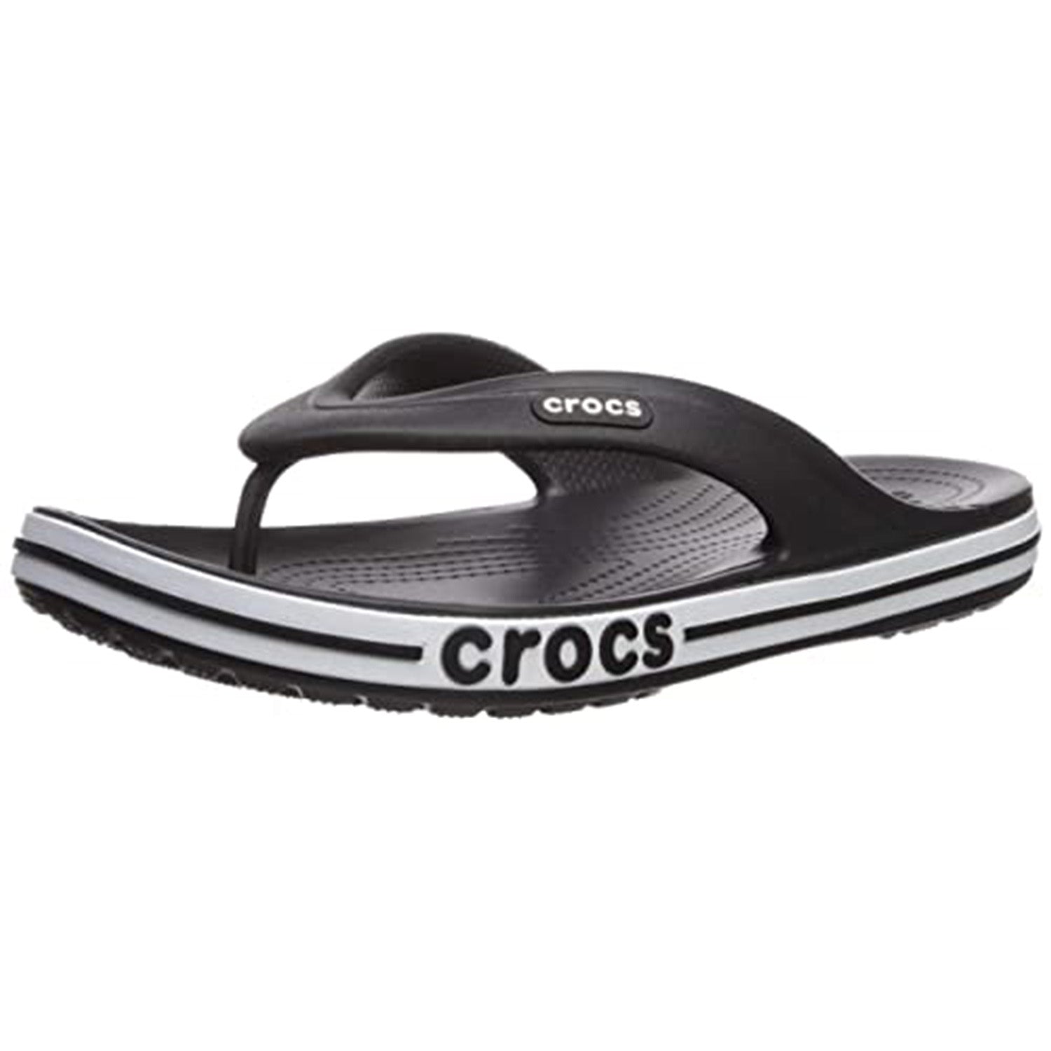 Crocs Crocband Baya Flip Flop - Unisex Black/White Shoe Deals Outlet