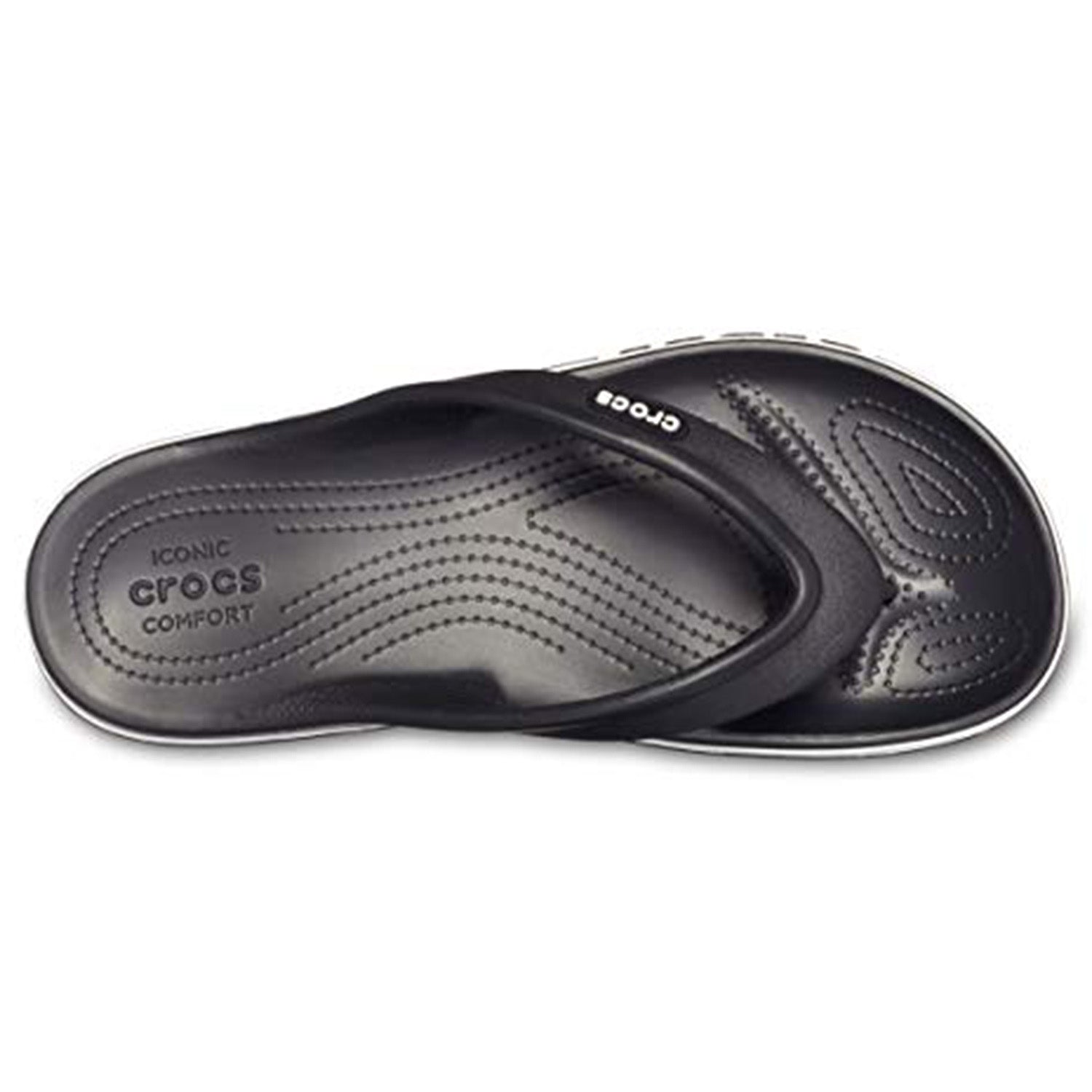 Crocs Crocband Baya Flip Flop - Unisex Black/White Shoe Deals Outlet