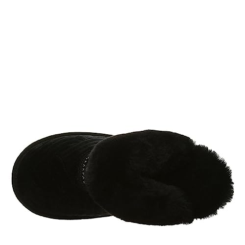 BEARPAW Effie Slippers - Women's Black Velvet Shoe Deals Outlet