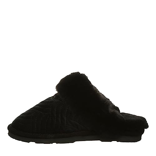 BEARPAW Effie Slippers - Women's Black Velvet Shoe Deals Outlet