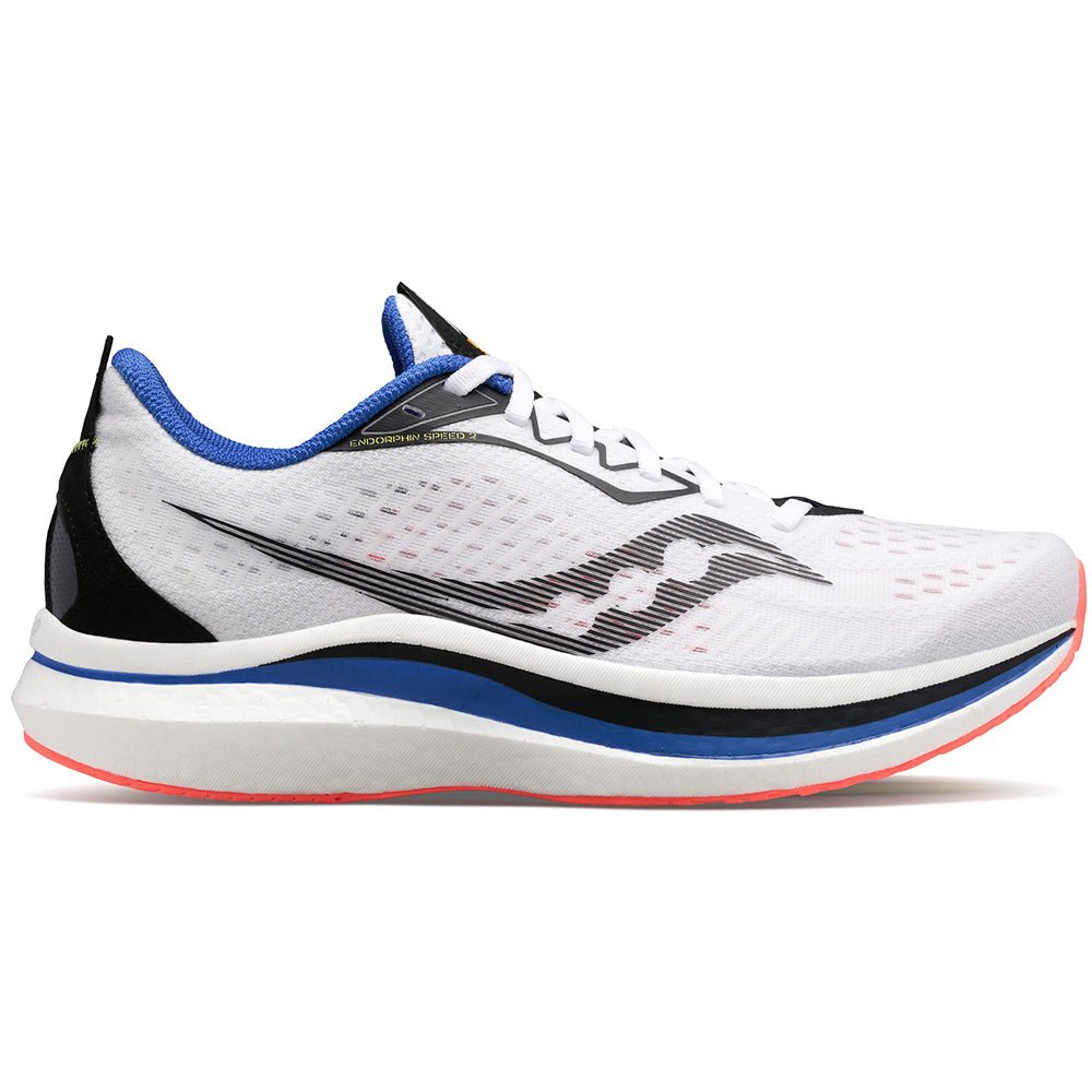 Saucony Endorphin Speed 2 Running Shoe - Men's White/Black/Vizi Shoe Deals Outlet