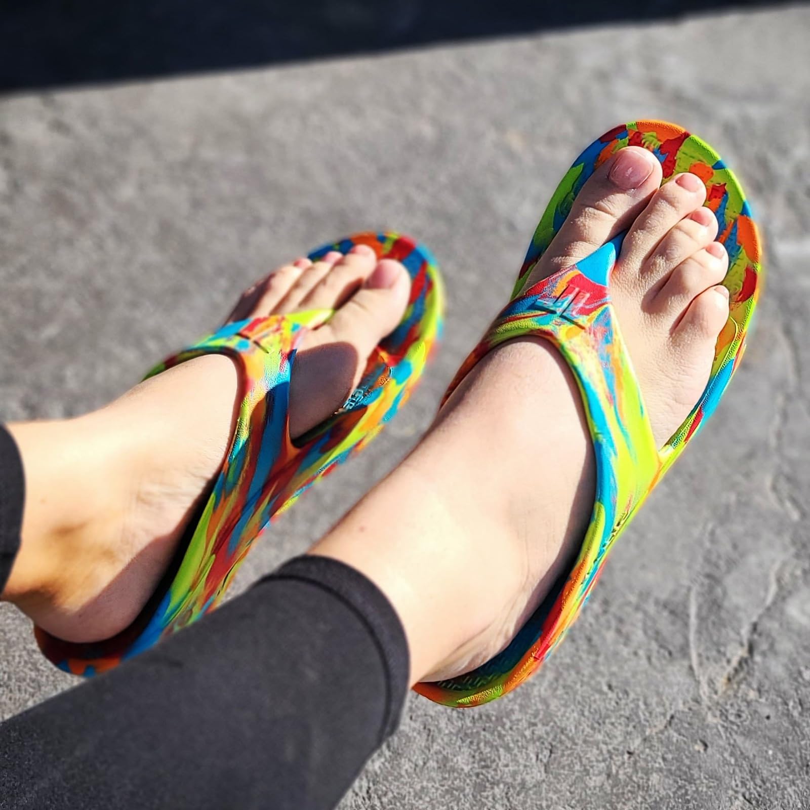 Telic Footwear Energy Flip Flop - Unisex Melted Crayon Shoe Deals Outlet