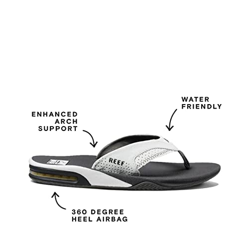 Reef Fanning - Men's Grey/White Shoe Deals Outlet