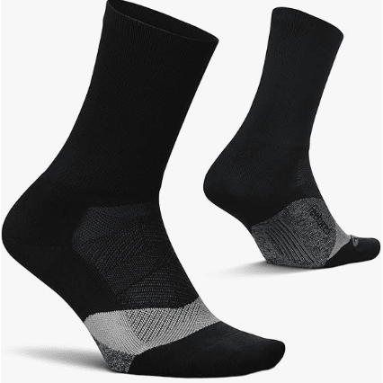 Feetures Elite Light Cushion Mini Crew Black XL 840557159123 Shoe Deals Outlet