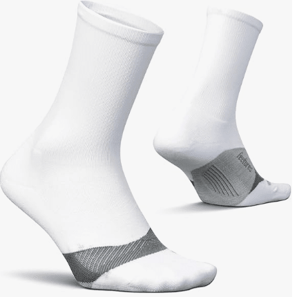 Feetures Elite Light Cushion Mini Crew White Large 840557159154 Shoe Deals Outlet