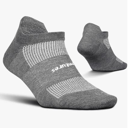 Feetures High Performance Ultra Light No Show Tab Heather Gray XL 840557112685 Shoe Deals Outlet