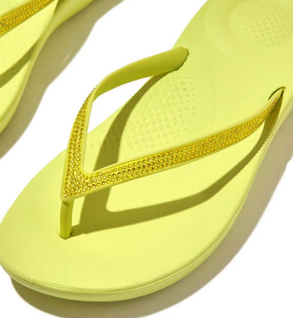 FitFlop Classic iQushion Sparkle Ergonomic Electric Yellow 10 M 195305736966 Shoe Deals Outlet