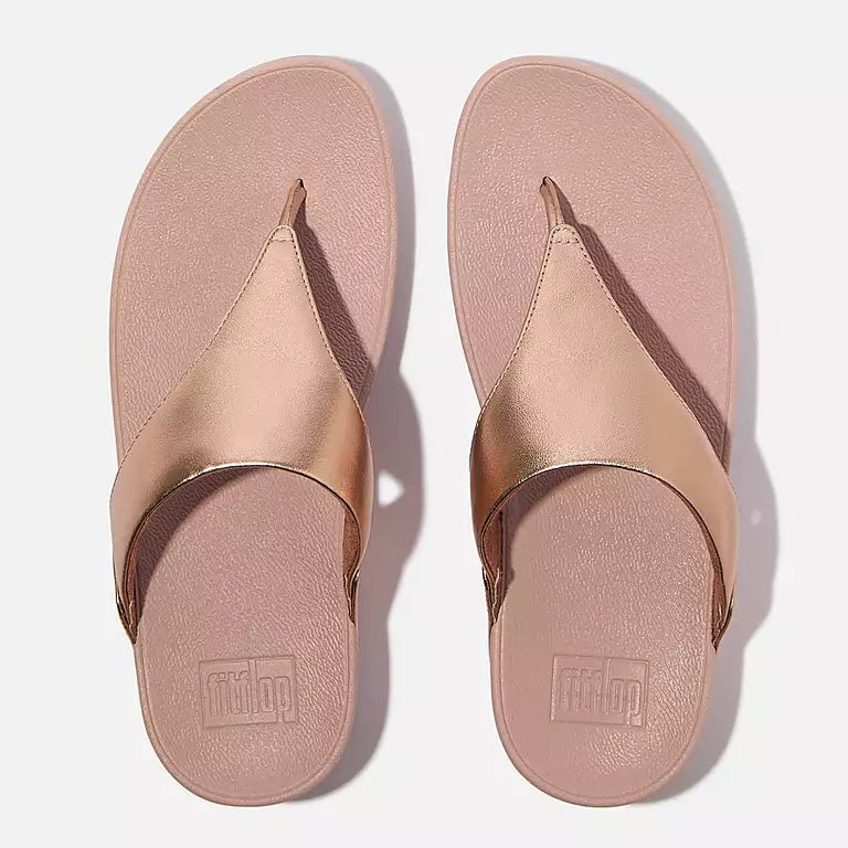 FitFlop Lulu Leather Toe Post Rose Gold 6 M 193286492567 Shoe Deals Outlet