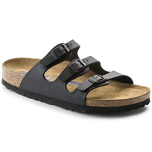 Birkenstock Florida Soft Footbed Birko - Flor - Unisex Black Shoe Deals Outlet